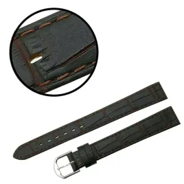 pasek-reda-14mm-xl-krokodyl-ciemnobrazowy-paseksrebrna-sprzaczkamatowy