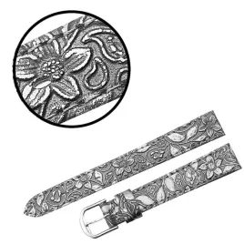pasek-reda-14mm-wzor-kwiaty-szary-pasek-szare-przeszycie