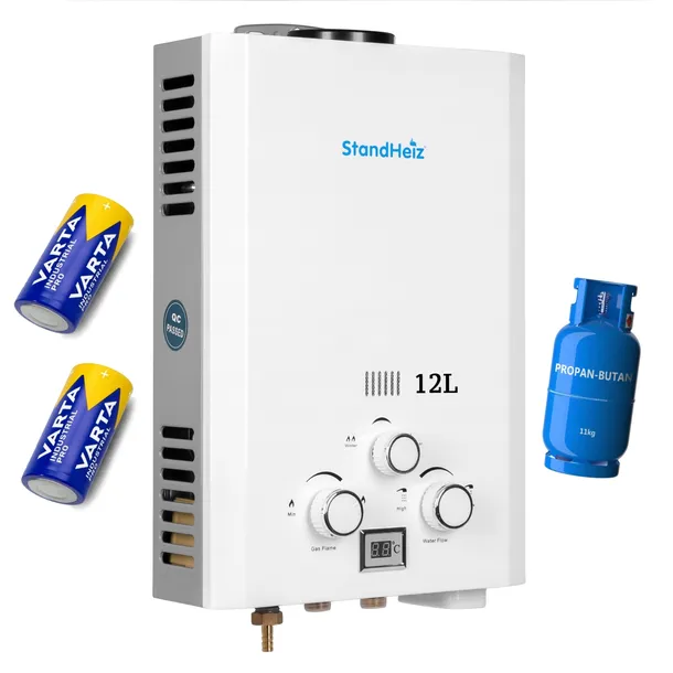 PODGRZEWACZ WODY BOJLER GAZOWY PRZEPŁYWOWY LPG 12L 24KW StandHeiz