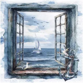 serwetka-do-decoupage-33x33cm-sea-view-okno-kotwica-1szt