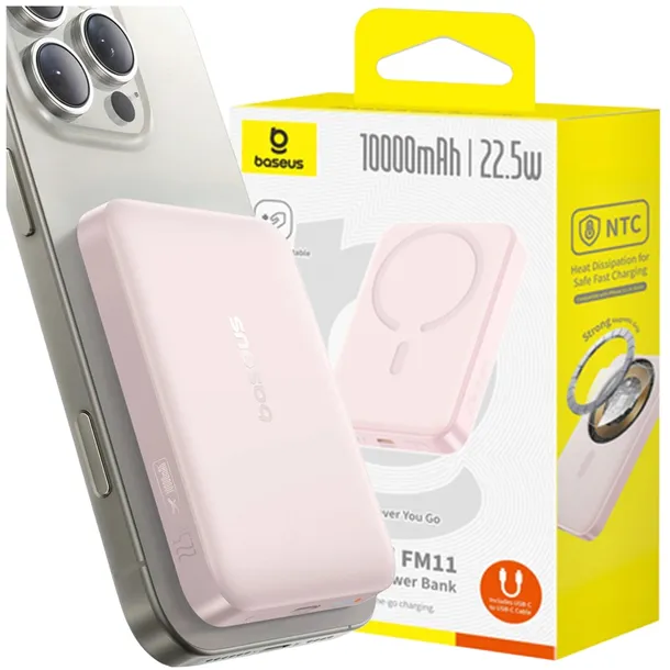 POWERBANK INDUKCYJNY BASEUS 10000 mAh 22,5W MAGNETYCZNY MAGSAFE KABEL USB-C