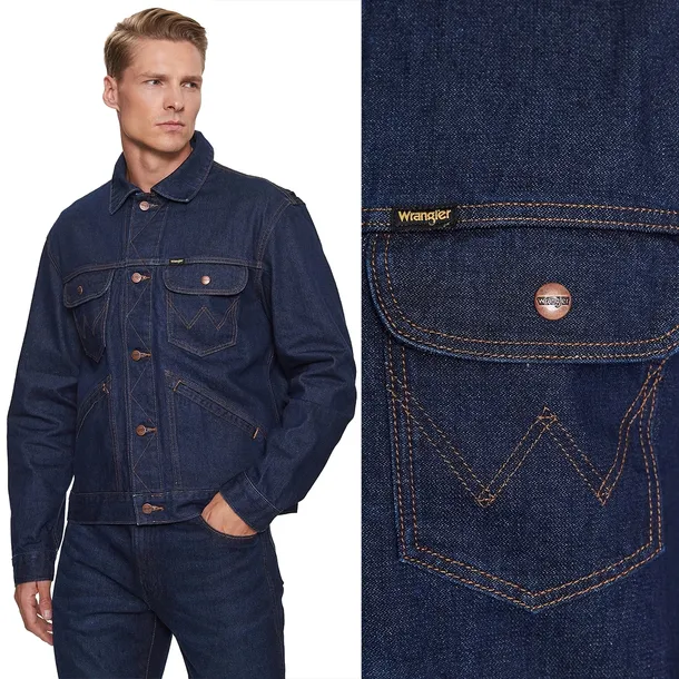 Wrangler Icons 124MJ Jacket Rinse granatowa kurtka katana jeansowa XXL