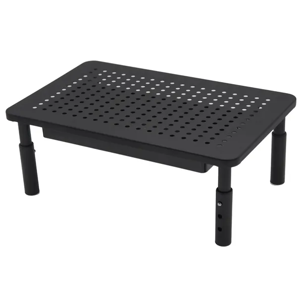 PODSTAWKA POD MONITOR LAPTOP SOLIDNA METALOWA REGULOWANA Z SZUFLADĄ