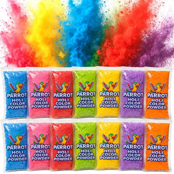 PROSZKI HOLI KOLOROWY PROSZEK FESTIWAL SPIERALNE ATEST 7 KOLORÓW x 2 = 980g