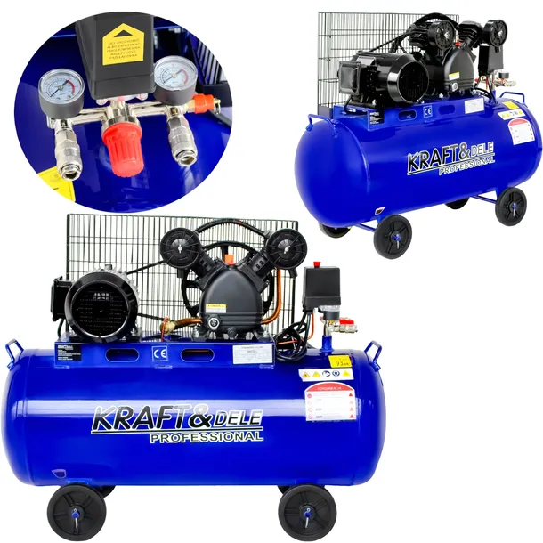 KOMPRESOR OLEJOWY 100L 400V 3,4 kW 2 Tłoki 100L 580 L/min 1030 RPM 8 Bar