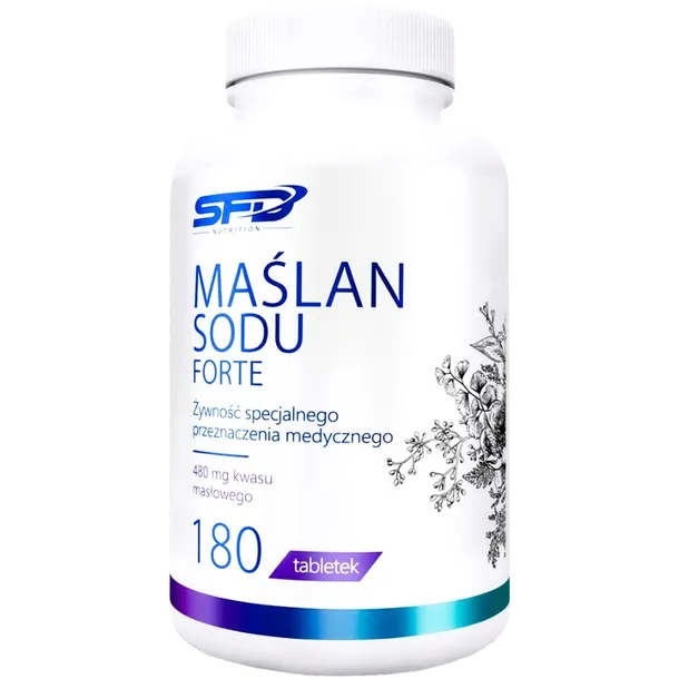 SFD MAŚLAN SODU FORTE 600 mg 180 TABLETEK JELITA UKŁAD POKARMOWY TRAWIENIE