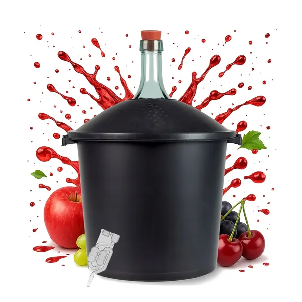 BALON NA WINO 25L W KOSZU GĄSIOR GRUBE SZKŁO butla do wina KOREK + RURKA