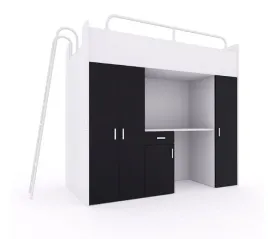 lozko-pietrowe-kiki-5-80x190-cm-z-biurkiem-i-drabinka-czarny-mat