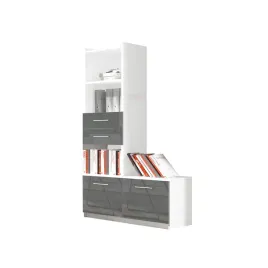 regal-raj-1-z-szufladami-85-cm-fronty-szary-polysk