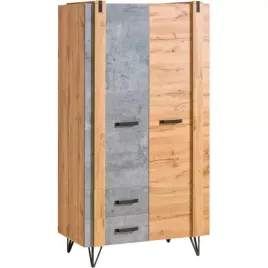 szafa-dwudrzwiowa-mlodziezowa-90-cm-szuflady-lofter-lo1-dab-wotan-beton