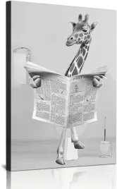 plotno-obraz-scienny-zyrafa-czarno-bialy-plakat-dekoracyjny-60x90-cm