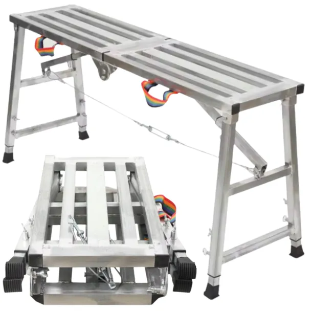 Podest Roboczy Aluminiowy Regulowany 60-90cm Składany 200kg Budowlany