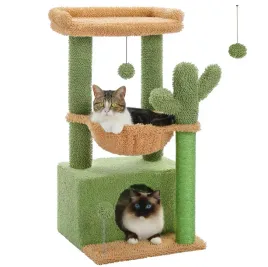 drapak-dla-kota-z-legowiskiem-4w1-80cm-z-domkiem-kaktus-mala-wieza-z-drapak