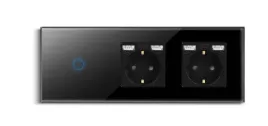 podwojne-czarne-szklane-gniazdko-z-usb-i-wlacznik