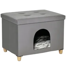 koci-domek-pawhut-szary-60x45x445-cm-z-odkrytym-dachem-i-poduszka