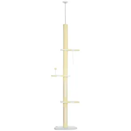 drapak-pawhut-z-miejscem-do-lezenia-dla-kotow-220-260-cm-zolty-bial