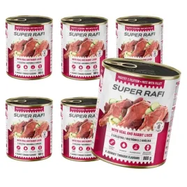 dolina-noteci-super-rafi-mokra-karma-dla-psa-z-cielecina-i-watrobka-z-krolika-6x800g
