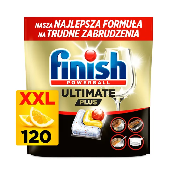 FINISH Ultimate Plus Kapsułki do zmywarki Mycia Naczyń Cytrynowe 120 Sztuk