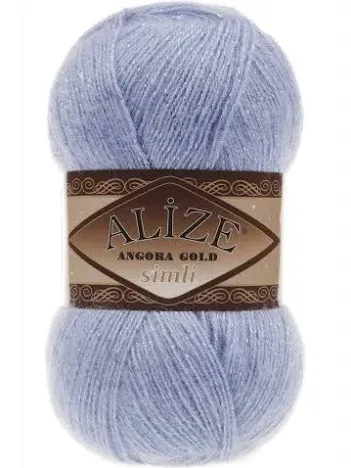 WŁÓCZKA ALIZE ANGORA GOLD SIMLI METALIC BŁYSZCZĄCA NITKA NIEBIESKI 221
