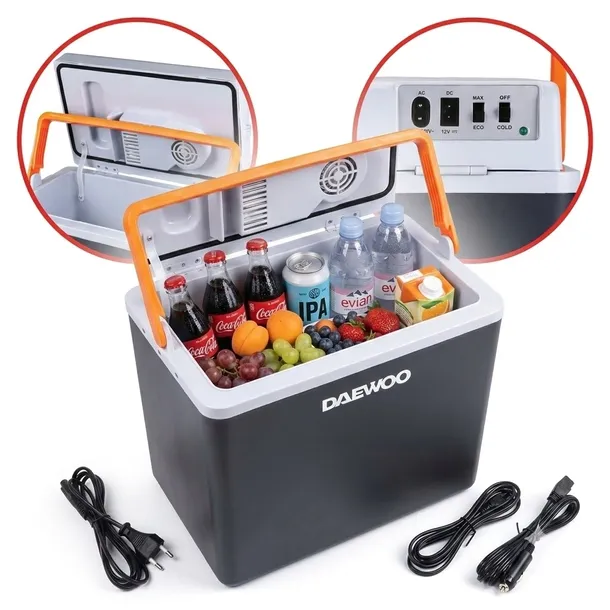 LODÓWKA TURYSTYCZNA SAMOCHODOWA DEAWOO 12V/230V 20L 55W 2 TRYBY CHŁODZENIA
