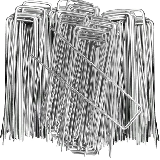 KOTWY Szpilki Kołki do AGROWŁÓKNINY Mocowania Metalowe 15cm 100 Sztuk