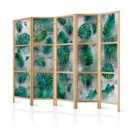 parawan-japonski-panelowy-5-czesci-do-salonu-liscie-monstery-beton-225x172