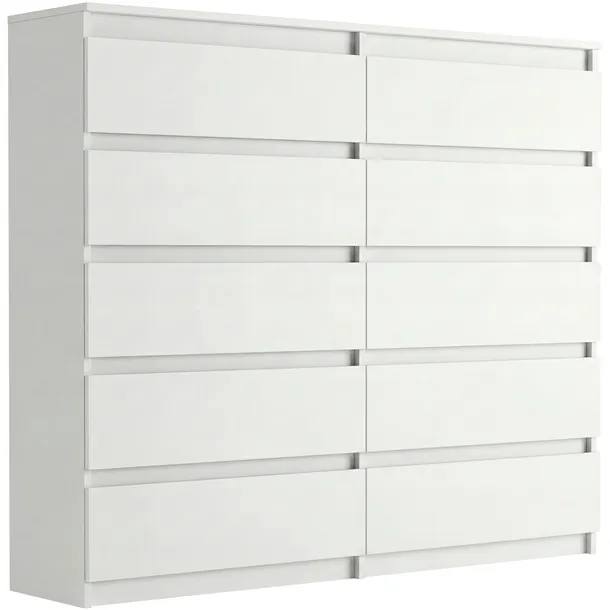 Nowoczesna KOMODA 140CM 10 SZUFLAD BIAŁA PL