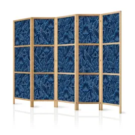 parawan-japonski-panelowy-5-czesci-niebieskie-liscie-rosliny-boho-225x172