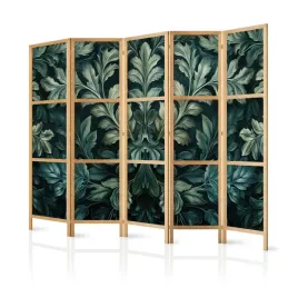 parawan-japonski-panelowy-5-czesci-zielone-liscie-natura-rosliny-225x172