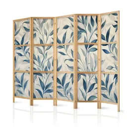 parawan-japonski-panelowy-5-czesci-niebieskie-liscie-natura-boho-225x172