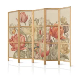 parawan-japonski-panelowy-5-czesci-polne-kwiaty-tulipany-styl-retro-225x172