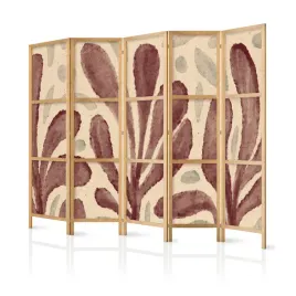 parawan-japonski-panelowy-5-czesci-falujace-liscie-boho-abstrakcja-225x172