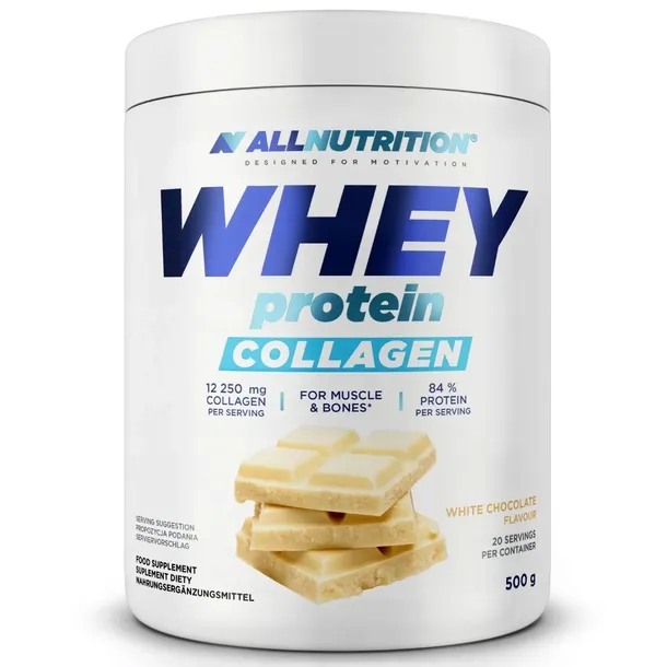 Białko z kolagenem Allnutrition Whey Protein Collagen 500g biała czekolada