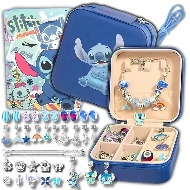 Zestaw Koralików Do Robienia Bransoletek Biżuterii Stitch Lilo Stich Dzieci