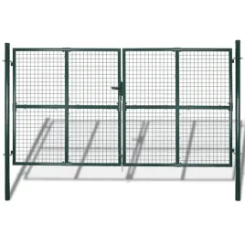 ciemnozielona-furtka-ogrodzeniowa-stalowa-306-x-200-cm-z-zamkiem