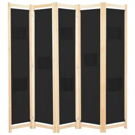 czarny-5-panelowy-parawan-z-drewniana-rama-200x170-cm
