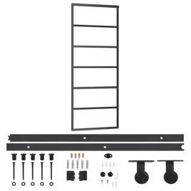 przesuwane-drzwi-szklane-esg-76-x-205-cm-przezroczyste-czarne-z-osprzetem