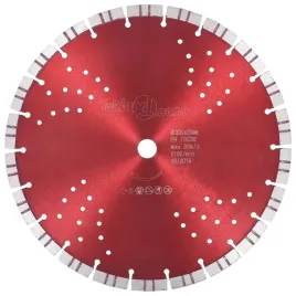 tarcza-diamentowa-300-mm-czerwona-z-segmentami-turbo-i-otworami