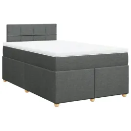 lozko-kontynentalne-200-x-120-x-1005-cm-ciemnoszare-z-materacem-i-topp