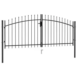bramka-ogrodowa-czarna-stalowa-300-x-175-cm-wysokosc-100-125-cm