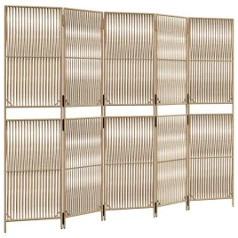 parawan-polirattanowy-bezowy-245-x-180-cm-5-paneli-przeplecione-linie