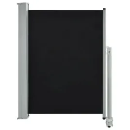 markiza-boczna-100-x-0-300-cm-czarna-tkanina-szary-stojak