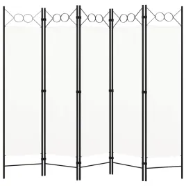 parawan-5-skrzydlowy-bialy-200-x-180-cm-z-okraglymi-elementami