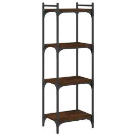 regal-na-ksiazki-z-metalowa-rama-brazowy-dab-40x30x120-cm