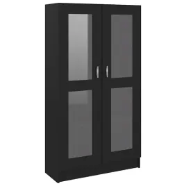 przeszklona-szafka-na-ksiazki-z-drzwiczkami-czarna-825x305x150-cm