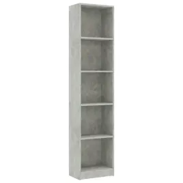 regal-na-ksiazki-5-poziomowy-szarosc-betonu-40-x-24-x-175-cm