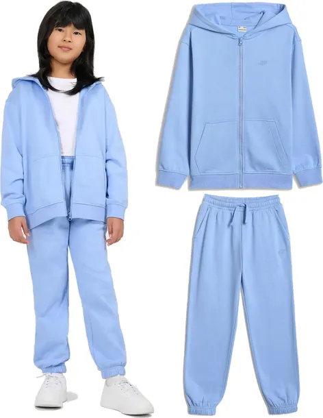 Dziewczęcy dres 4F komplet bluza + spodnie niebieski 33S 134 cm