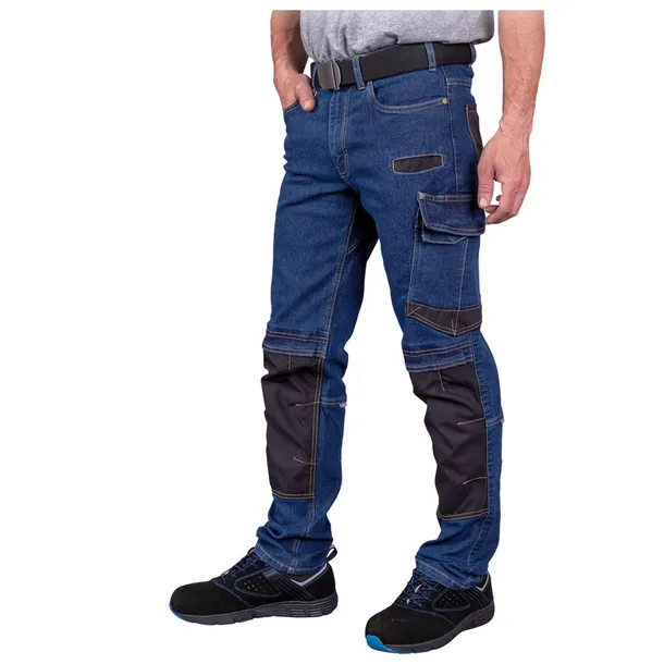 Spodnie Robocze Elastyczne JEANS Cordura Model 303 | Slim Fit Odblaski - 56