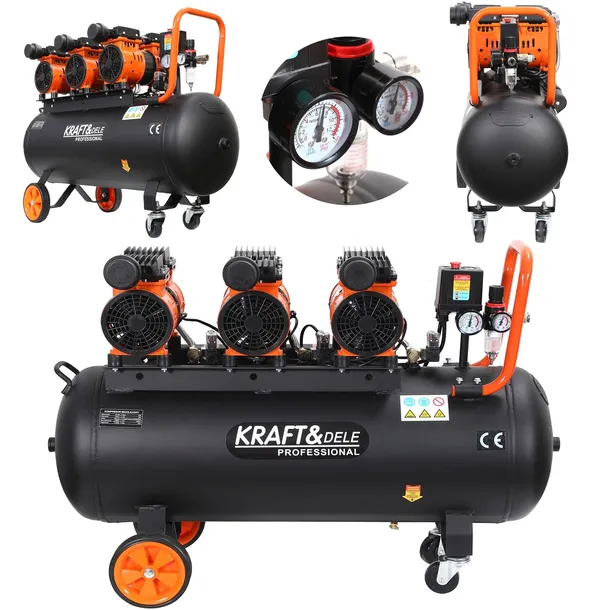 KOMPRESOR BEZOLEJOWY 100L SPRĘŻARKA POWIETRZA 580l/min 230V CICHY 4500W 4KW