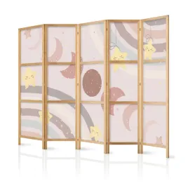 parawan-japonski-panelowy-5-czesci-dla-dzieci-gwiazdy-ksiezyce-boho-225x172